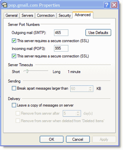 POP3 Settings